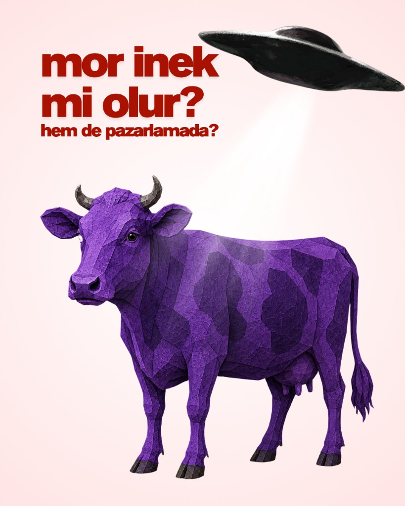 Mor inek mi olur? Hem de pazarlamada? — Purple Cow illüstrasyonu